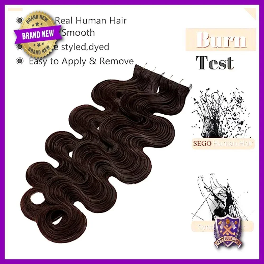 20pcs Human Hair Tape-In Extensions 14 Inch Body Wave Seamless Weft